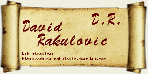 David Rakulović vizit kartica